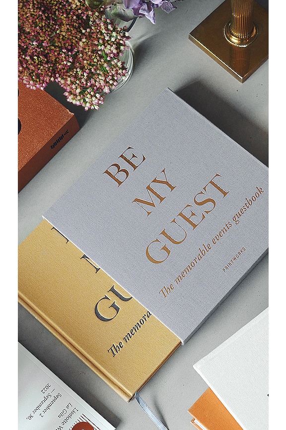 view 2 of 2 Be My Guest Book in Beige & Yellow