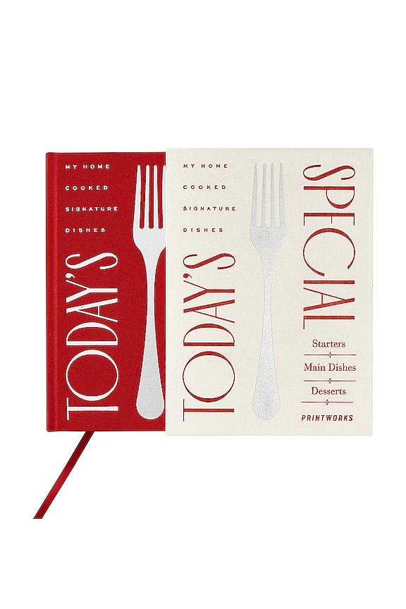 view 2 of 5 LIVRO DE RECEITAS RECIPE BOOK TODAY'S SPECIAL in Red & White