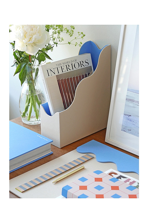 view 2 of 2 REVISTERO MAGAZINE RACK in Beige & Blue