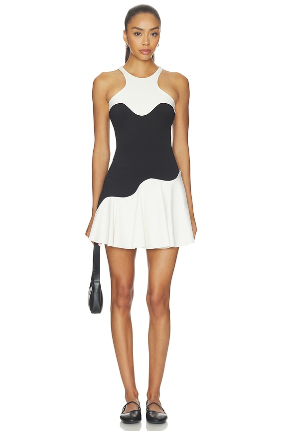 view 1 of 3 Wave Halter Dress in Chantilly & Black