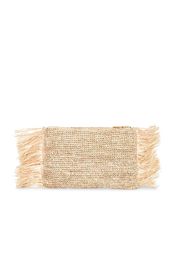view 2 of 4 The Tropical Fringe Clutch in Mixed Natural