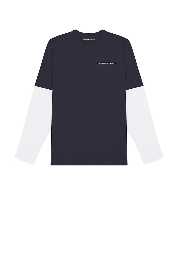 view 2 of 4 Logo Long Sleeve Tee in Navy