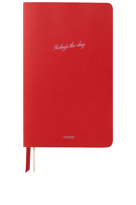 view 1 of 3 Today's The Day Vegan Leather Softcover Notebook in Red