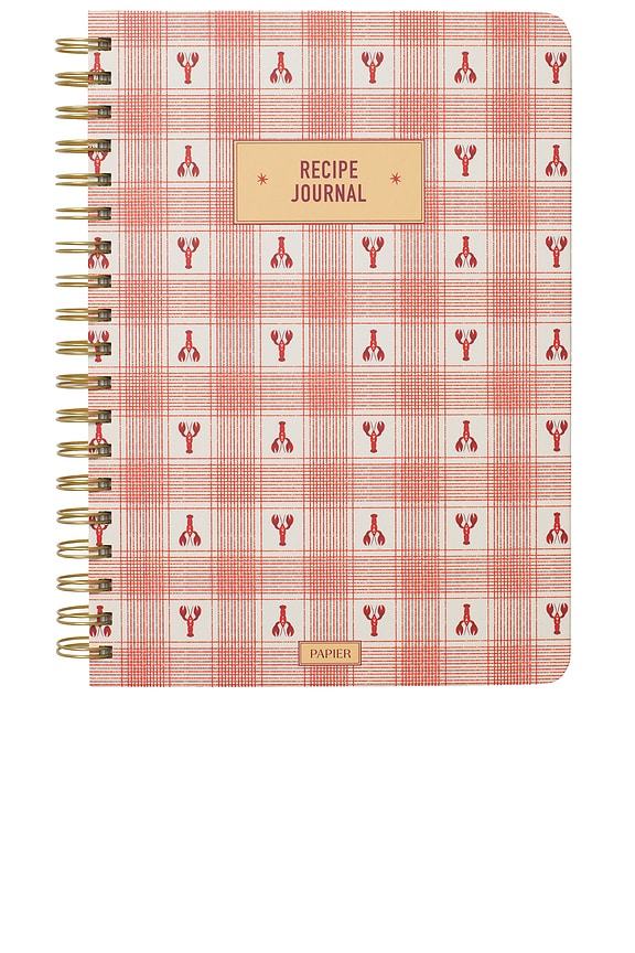 view 1 of 4 Lobster Gingham Spiral Recipe Journal in 