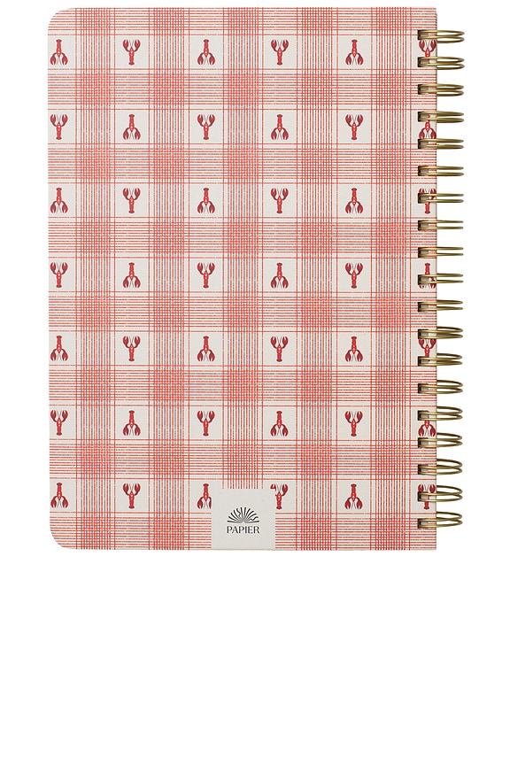 view 2 of 4 Lobster Gingham Spiral Recipe Journal in 