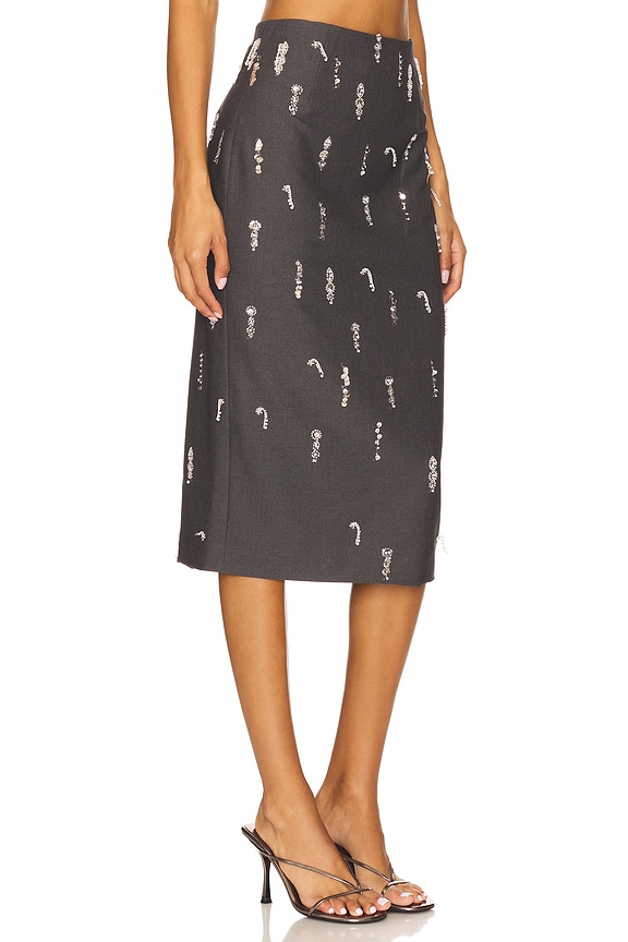 view 2 of 6 JUPE MIDI SKIRT in Grey