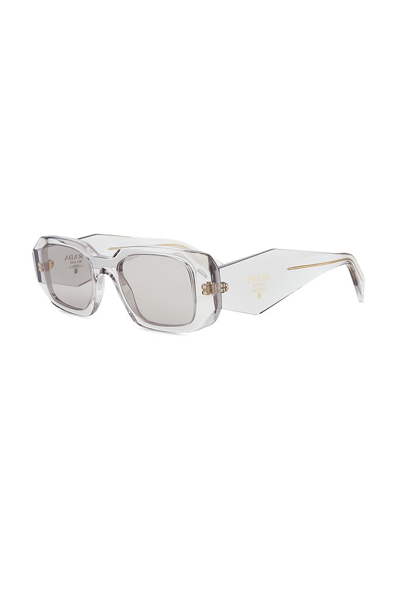 view 2 of 3 Rectangle Sunglasses in Transparent Grey