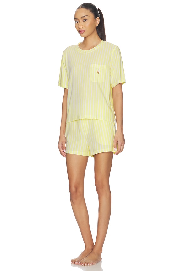 view 2 of 5 Short Sleeve Short Set in White Cloud & Lemon Verbina