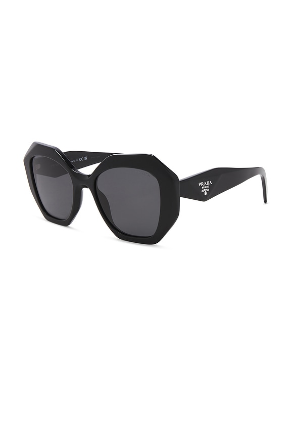 view 2 of 3 Round Geometric Sunglasses in Black