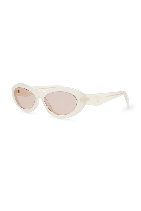 view 2 of 3 Narrow Cat Eye Sunglasses in Opal Milk