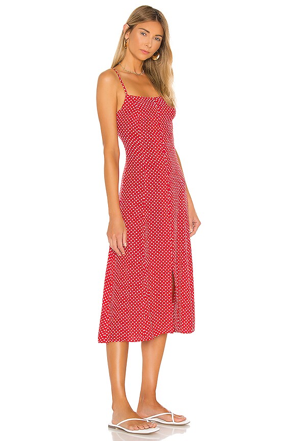 view 2 of 3 ROSALEE ミディ丈ドレス in Red & White Dot