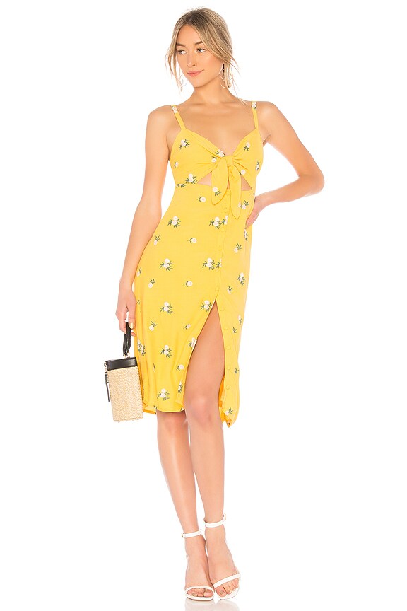 view 1 of 3 VESTIDO SIN MANGAS DE MEDIO LARGO NORA in Sunny Yellow