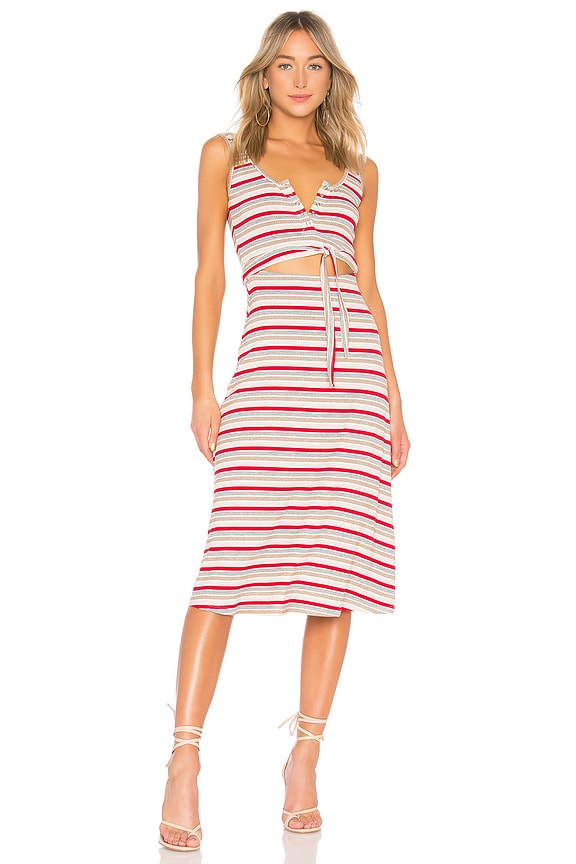 view 1 of 3 ROBE MAXI NOUÉE À LA TAILLE MALONE in Verano Stripe