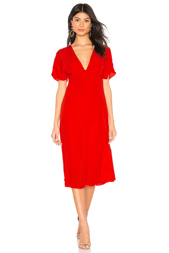 view 1 of 3 VESTIDO MIDI SAMARA in Red Orange