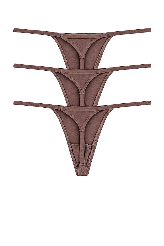 view 2 of 6 Belinda G String 3 Pack in Peppercorn