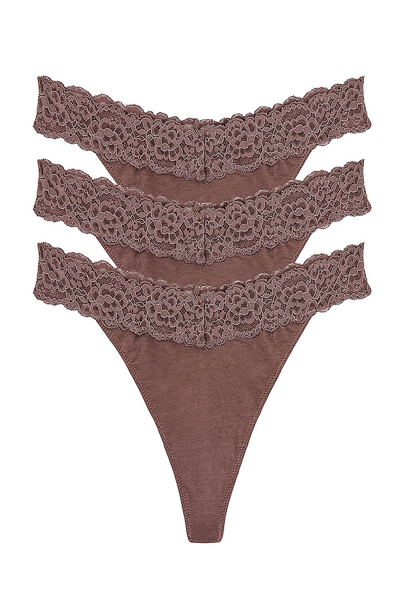 view 1 of 6 Abigail Thong 3 Pack in Peppercorn