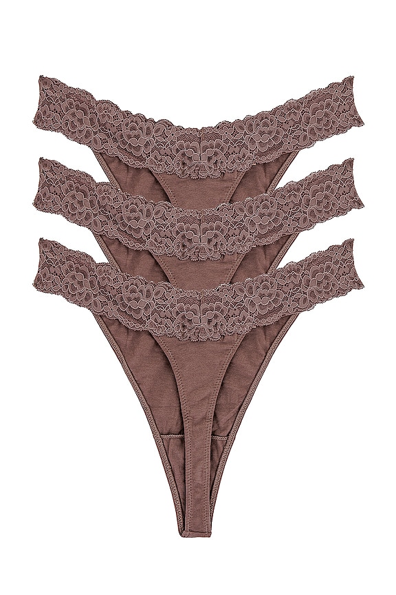 view 2 of 6 Abigail Thong 3 Pack in Peppercorn