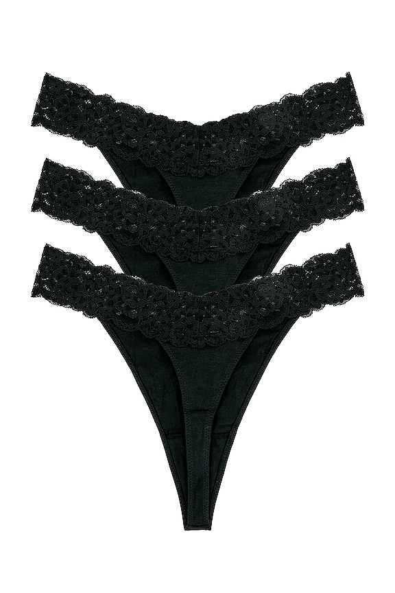 view 2 of 5 ENSEMBLE DE 3 STRINGS ABIGAIL in Black