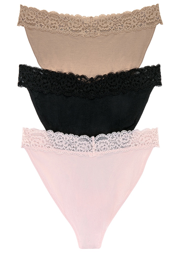 view 2 of 6 ABIGAIL 비키니 3팩 in Black Peony Roebuck