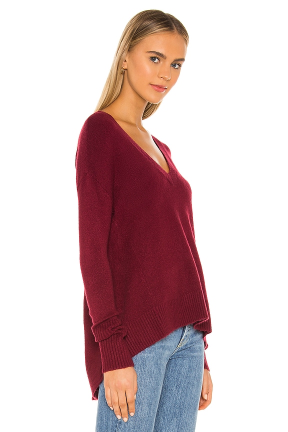 view 2 of 4 Falcon V Neck Sweater in Dark Red