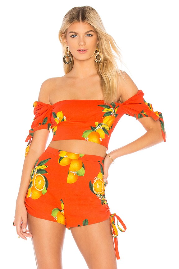 view 2 of 5 Hall Crop Top in Blood Orange Citrus