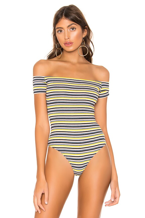 view 2 of 5 Lara Bodysuit in Yellow Stripe