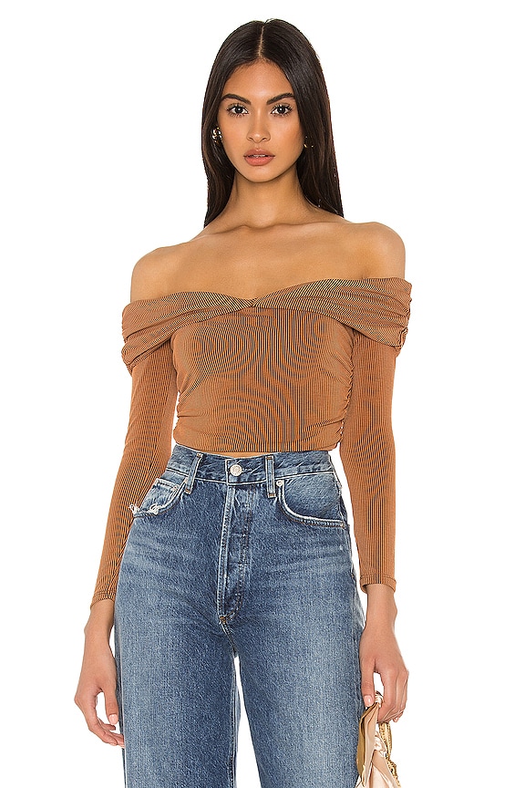 view 1 of 4 Miley Top in Brown Tonal Stripe