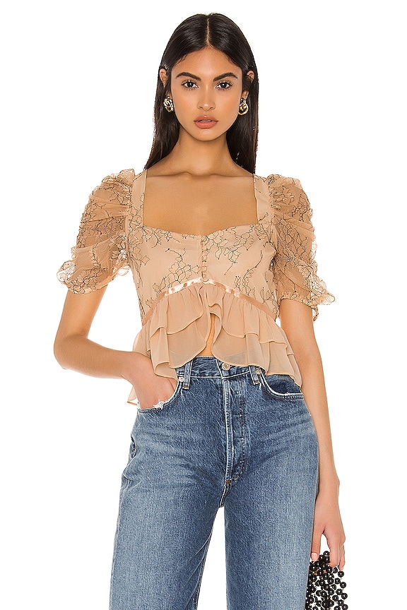 view 1 of 5 Marlene Top in Nude & Black