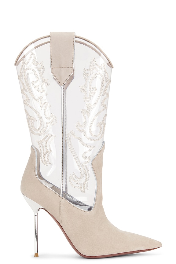 view 1 of 5 Lidia Western Embroidered Boot in Ice Grey & Clear