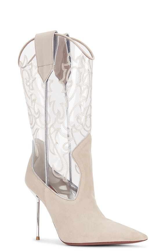 view 2 of 5 Lidia Western Embroidered Boot in Ice Grey & Clear