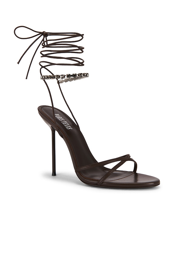 view 2 of 5 Lidia Lace Up Sandal in Ebano & Grey Diamond