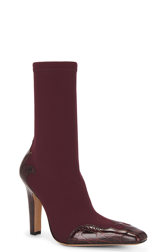 view 2 of 5 Belle Western Ankle Boot 100 in Rouge Noir