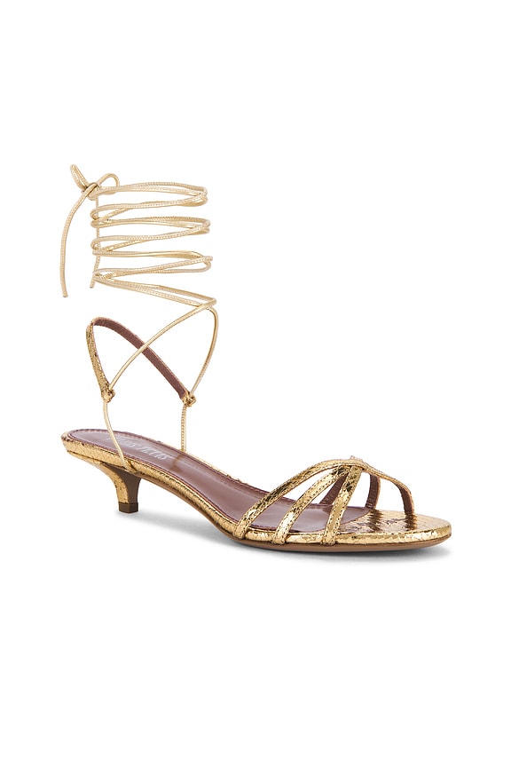 view 2 of 5 Linda Lace Up 35 Sandal Sandal in Gold