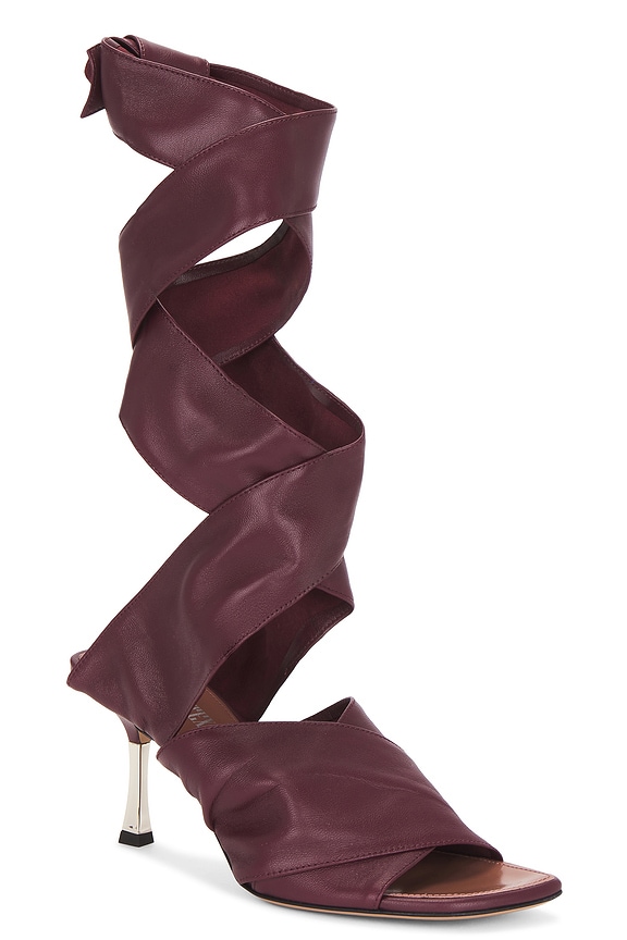 view 2 of 5 Lorena Lace Up 75 Sandal in Rouge Noir