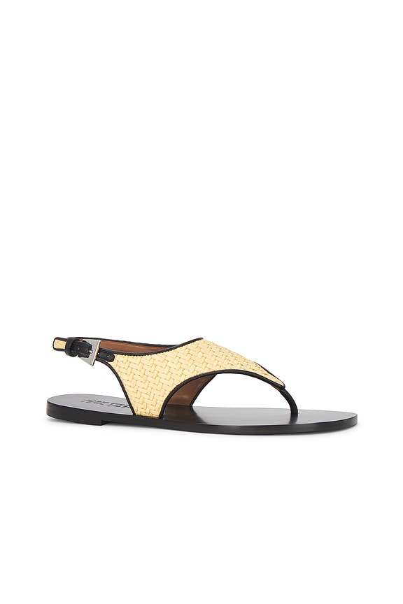 view 2 of 5 Amalfi Flat Sandal in Naturale & Black