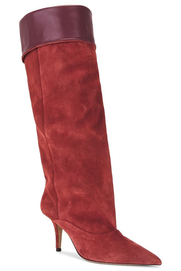 view 2 of 5 BOTTINES INES REVERSE MIDCALF 75 in Brandy & Rouge Noir