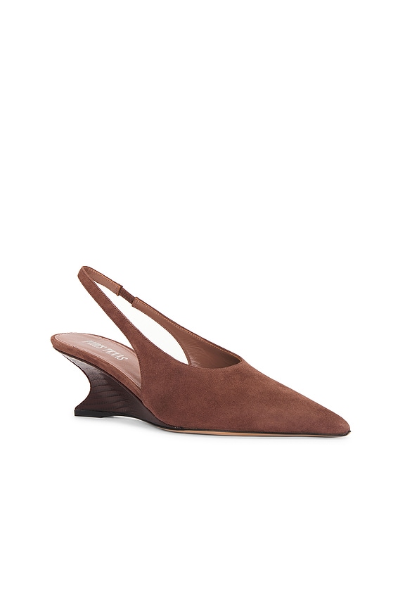 view 2 of 5 ESCARPIN NINA SLINGBACK 50 in Mogano & Rouge Noir