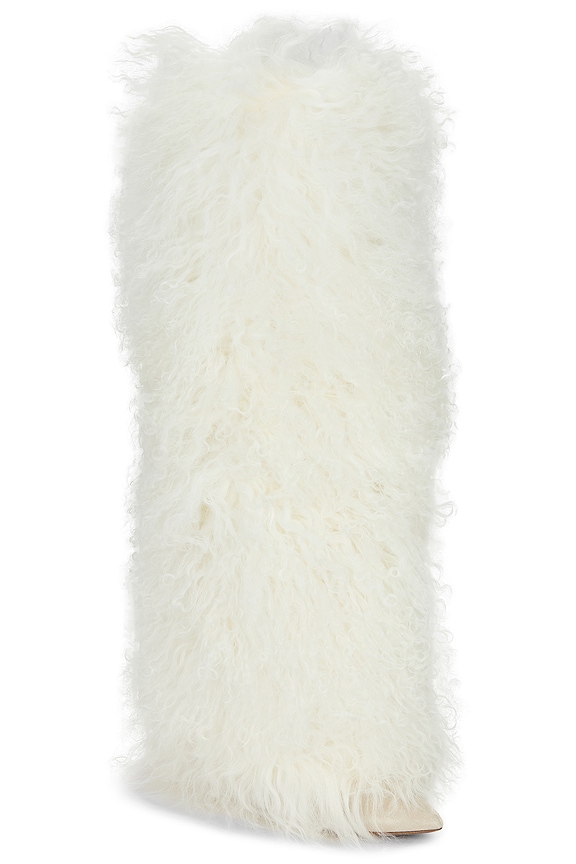 view 2 of 5 Furry Stiletto Boot in White