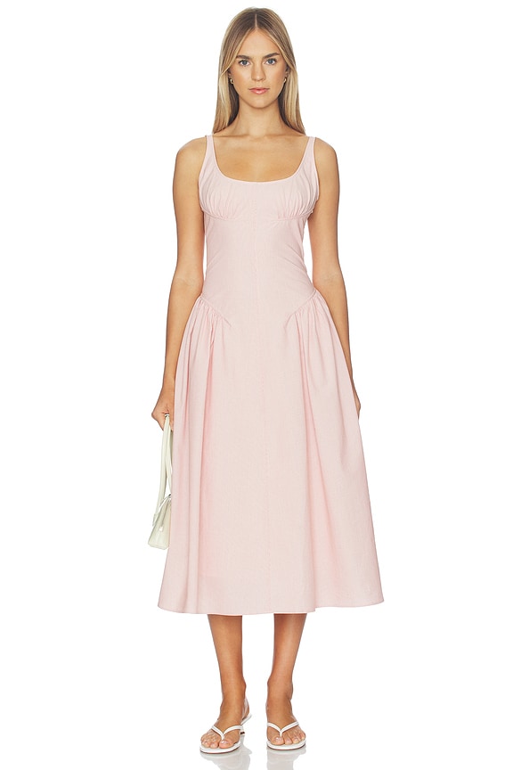 view 1 of 4 ROBE MI-LONGUE SOLIRA in Rust & Off White