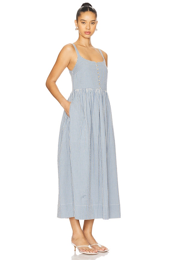 view 2 of 4 Mira Scoop Neck Dress in Blue & Cream Gingham