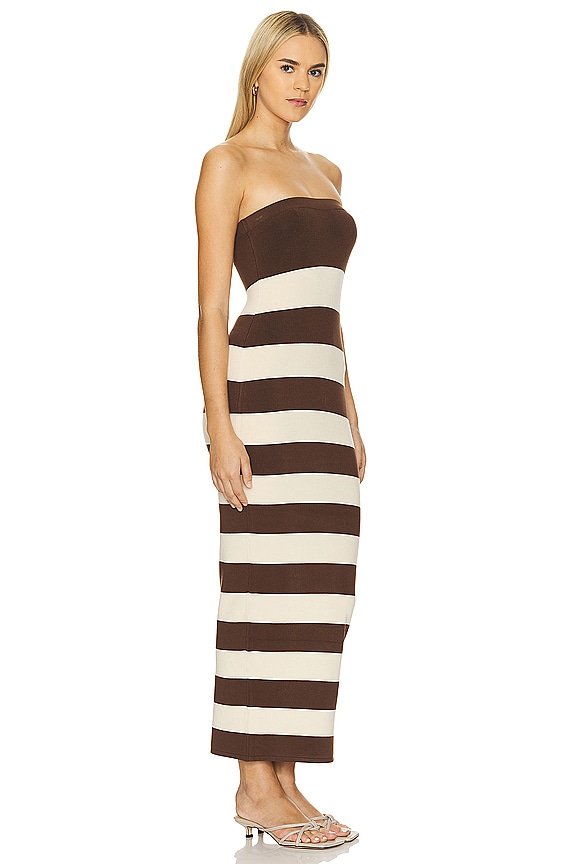 view 2 of 3 VESTIDO MIDI THEO in Chocolate & Cream