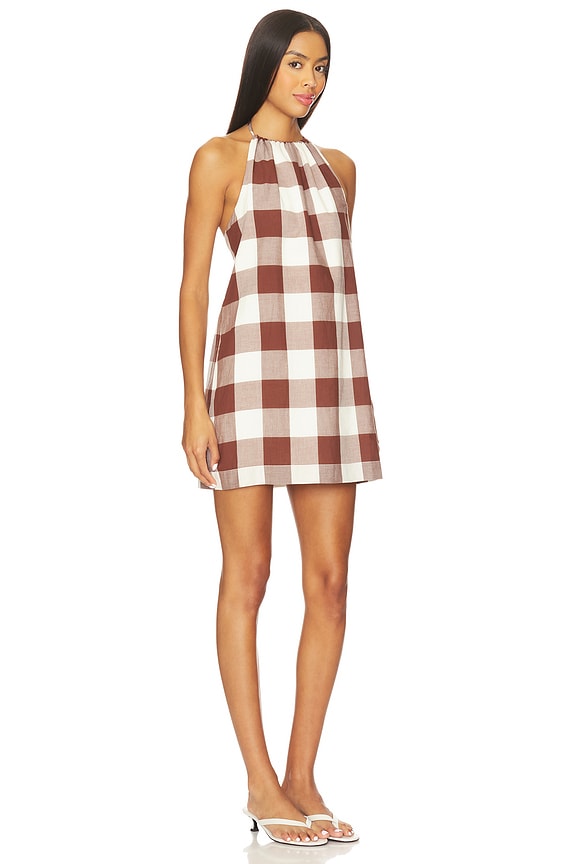 view 2 of 3 ROBE COURTE CALLIE in Mocha Gingham