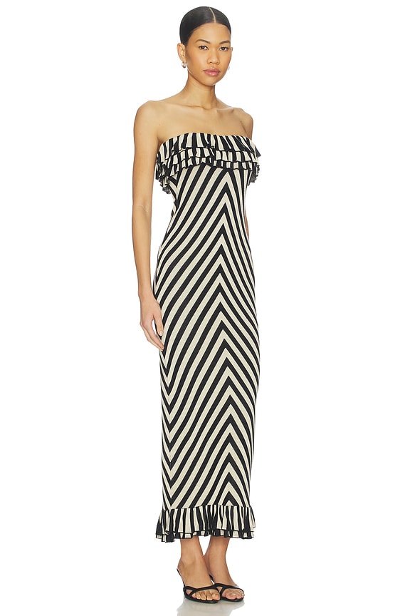 view 2 of 3 VESTIDO SIN TIRANTES MILES in Cream & Black