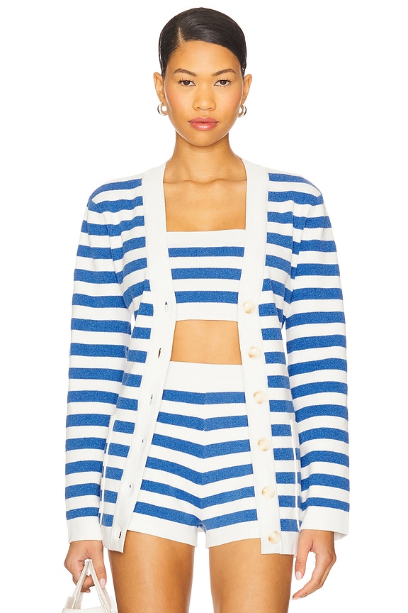 view 2 of 5 Ari Cardigan in Blue Stripe