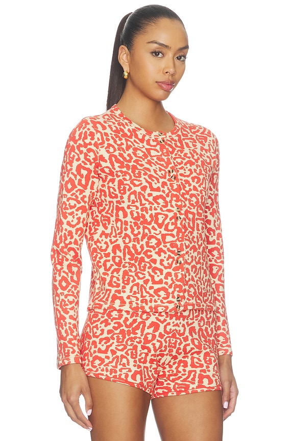view 2 of 5 GILET LEXI  in Red Leopard