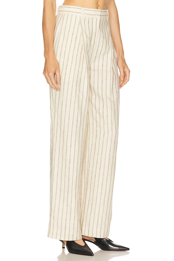 view 2 of 6 PANTALÓN CON TRABILLAS MACKENZIE in Cream Pinstripe