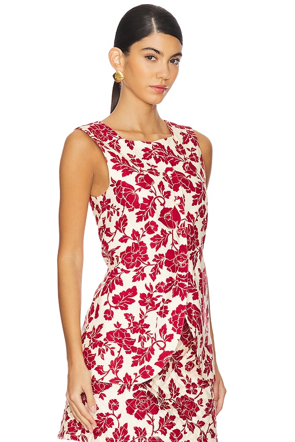 view 2 of 4 Romeo Vest in Deep Red & Oat