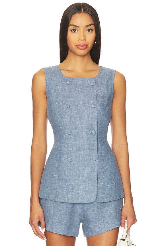 view 1 of 4 Thea Vest in Steel Blue