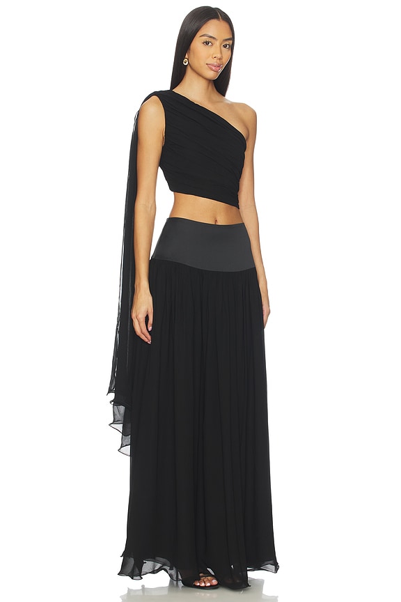 view 2 of 4 TOP DE UN SOLO HOMBRO SOLENE in Black