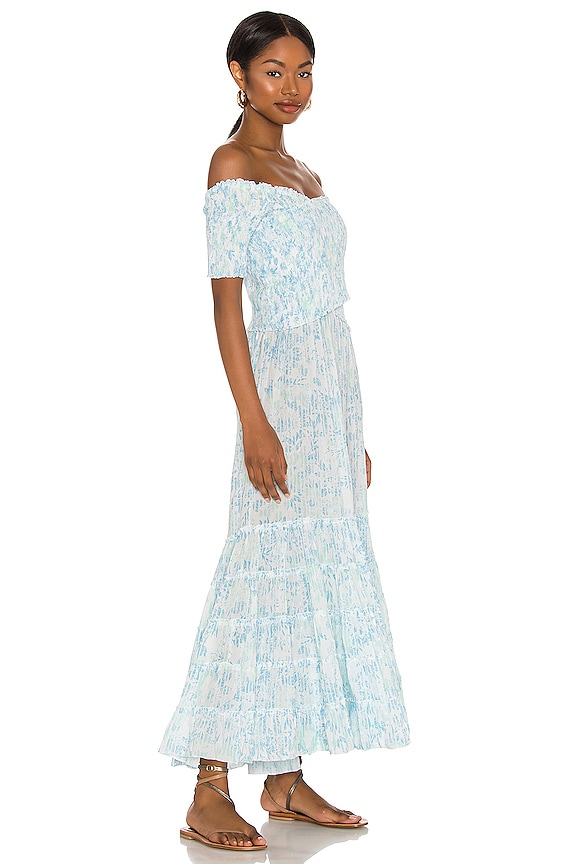 view 2 of 3 Soledad Off Shoulder Midi Dress in Sky Blue Breeze